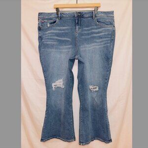 Slink Jeans Medium Wash Denim High Waisted Curvy Flare Leg Jeans size 24